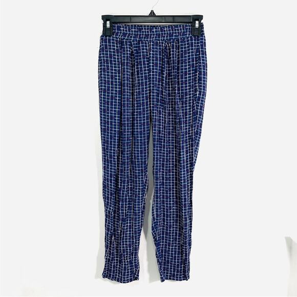 Flynn Skye Blue Purple Abstract Grid Pull On Elastic Ankle Pants Small - Picture 9 of 9